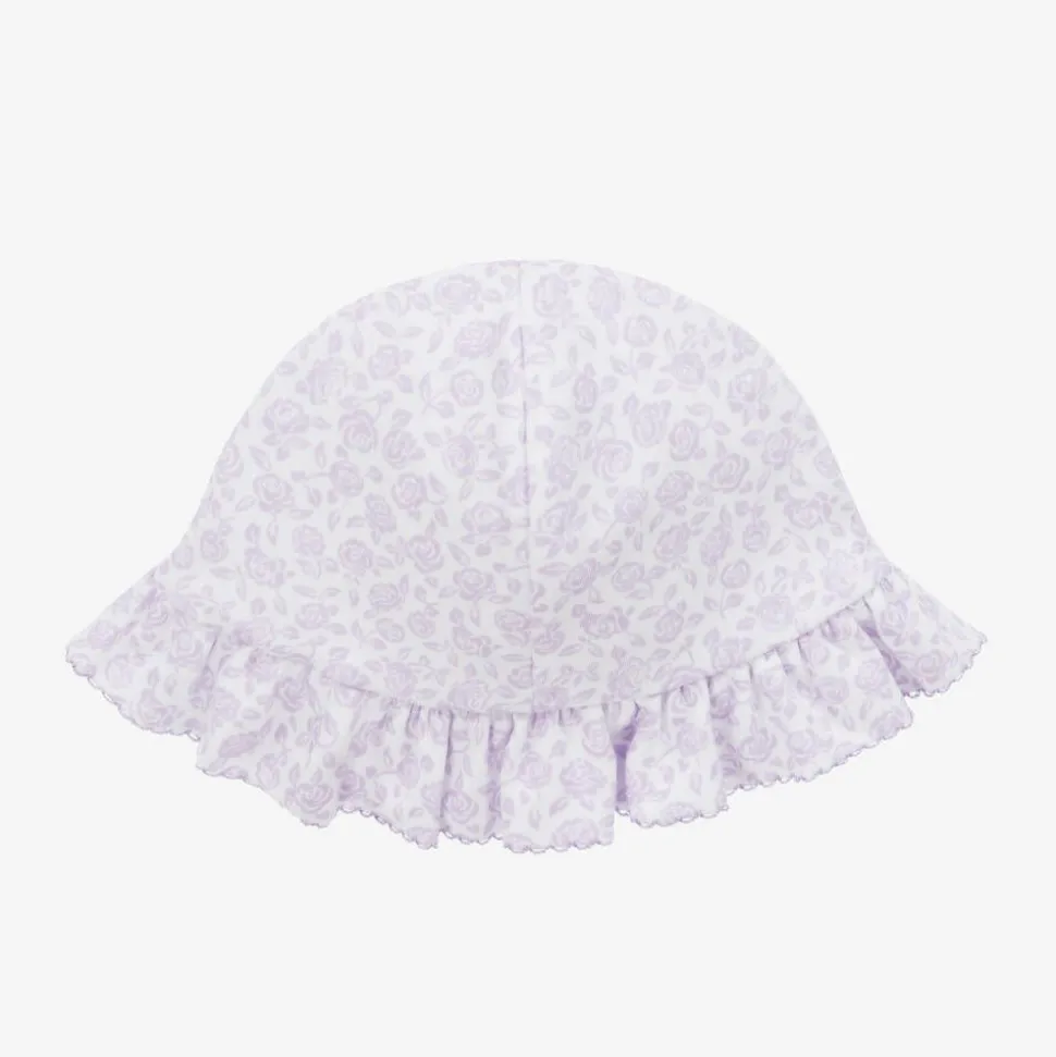 Baby Girls Purple Cotton Summer Gardens Sun Hat
