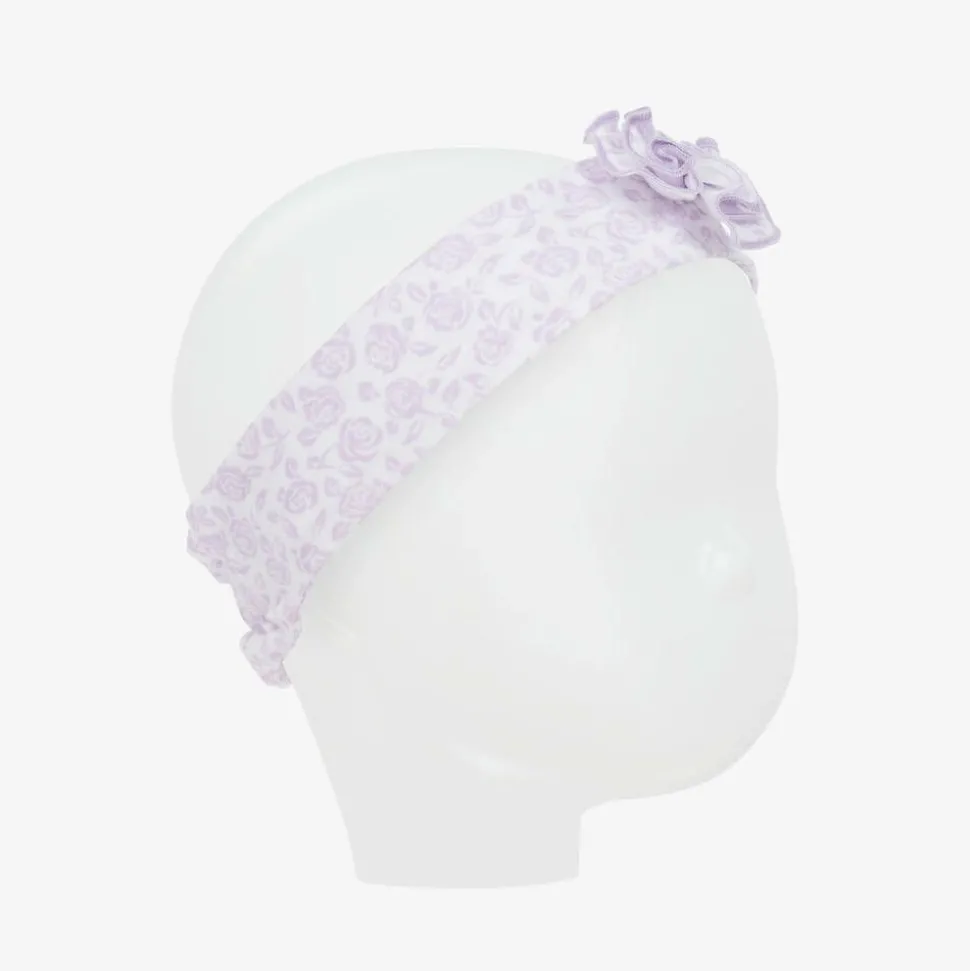 Baby Girls Purple Cotton Summer Gardens Headband