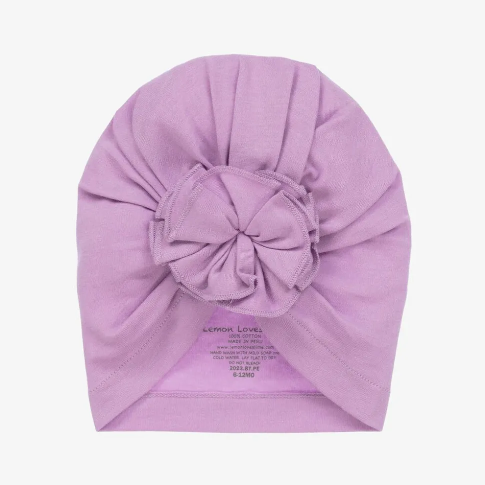 Baby Girls Purple Pima Cotton Hat