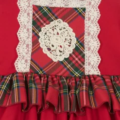 Baby Girls Red Cotton Tartan Dress Set