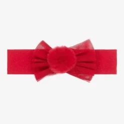 Baby Girls Red Pom-Pom Headband