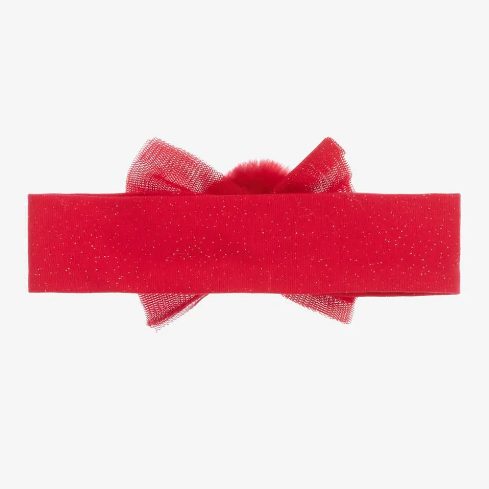 Baby Girls Red Pom-Pom Headband