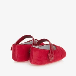 Baby Girls Red Velvet Pre-Walker Shoes