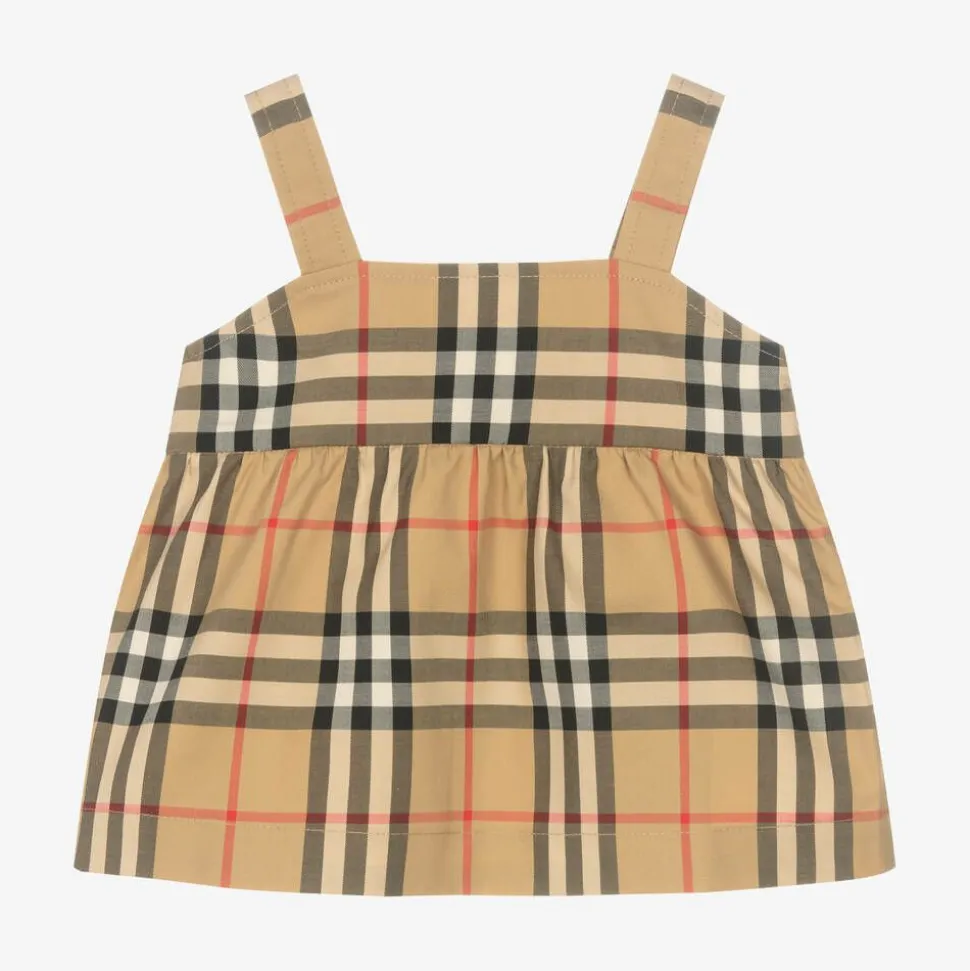 Baby Girls Vintage Check Peplum Top