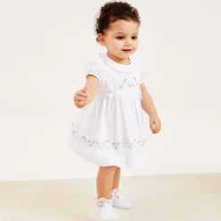 Baby Girls White & Ivory Ruffle Socks