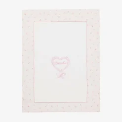 Baby Girls White & Pink Cotton Blanket (87m)