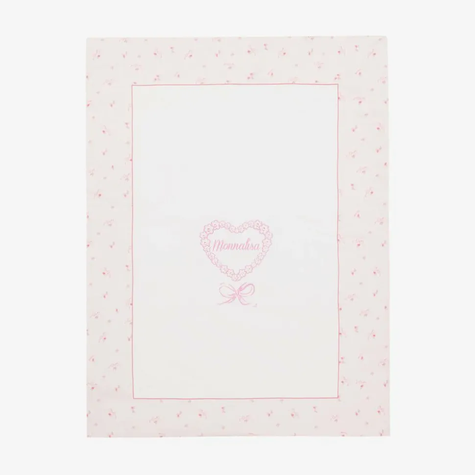 Baby Girls White & Pink Cotton Blanket (87m)