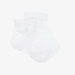 Baby Girls White Bow Socks