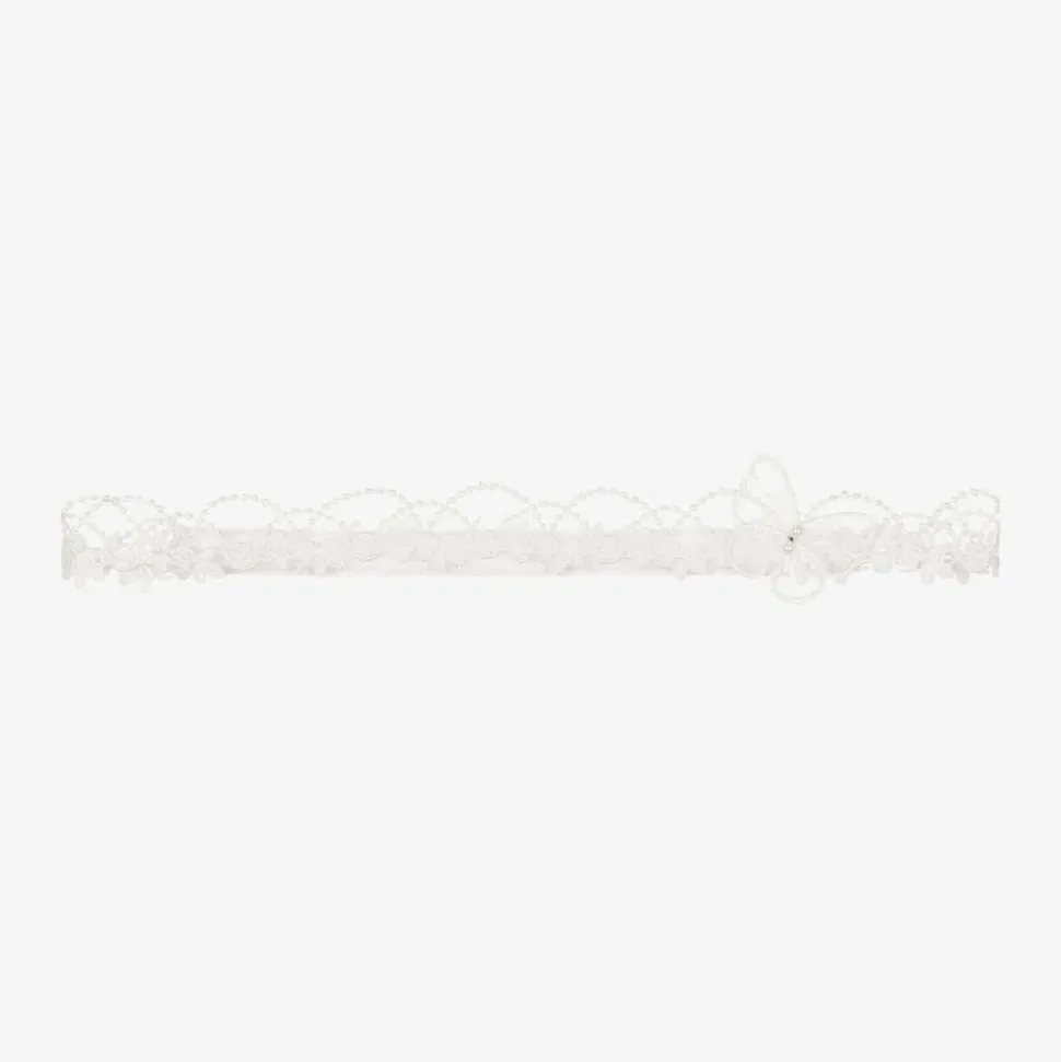 Baby Girls White Butterfly Headband