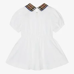 Baby Girls White Check Polo Dress