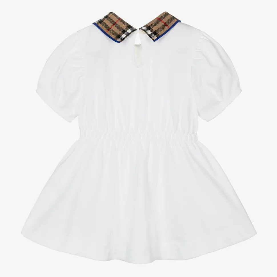 Baby Girls White Check Polo Dress