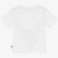 Baby Girls White Cotton Butterfly T-Shirt