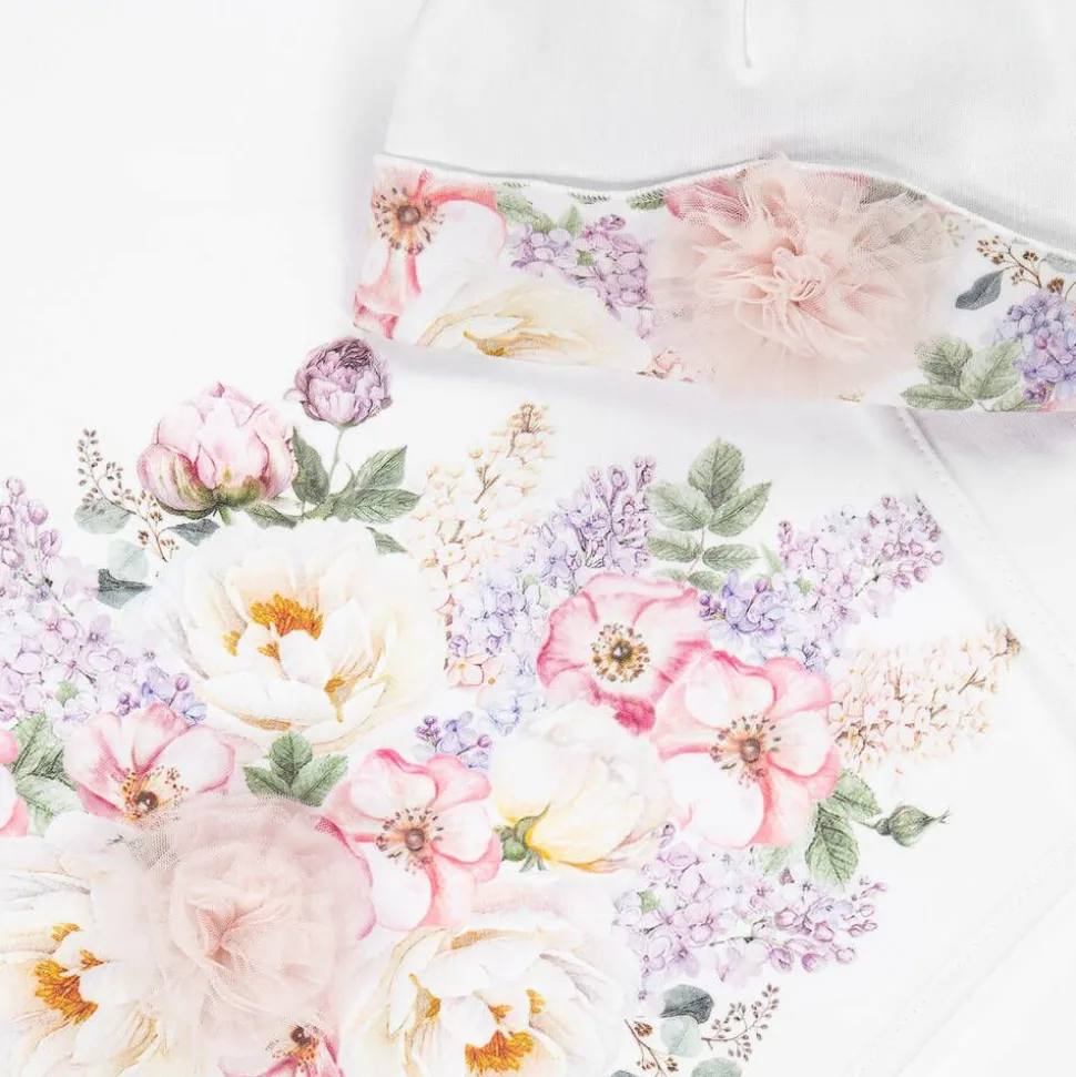 Baby Girls White Cotton Blanket Gift Set