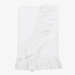Baby Girls White Cotton Blanket (90cm)