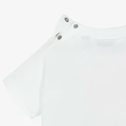 Baby Girls White Cotton Rose T-Shirt