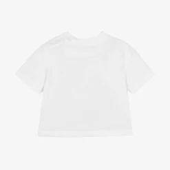 Baby Girls White Cotton T-Shirt