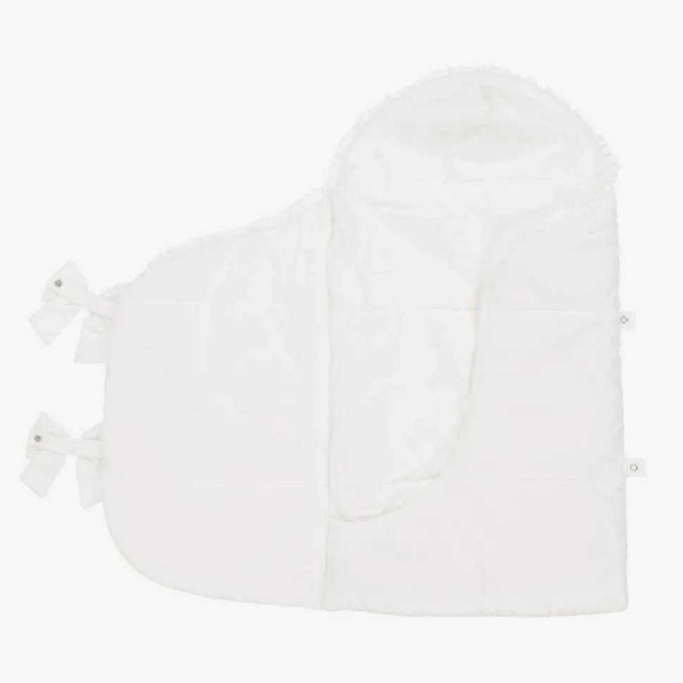 Baby Girls White Floral Bow Nest