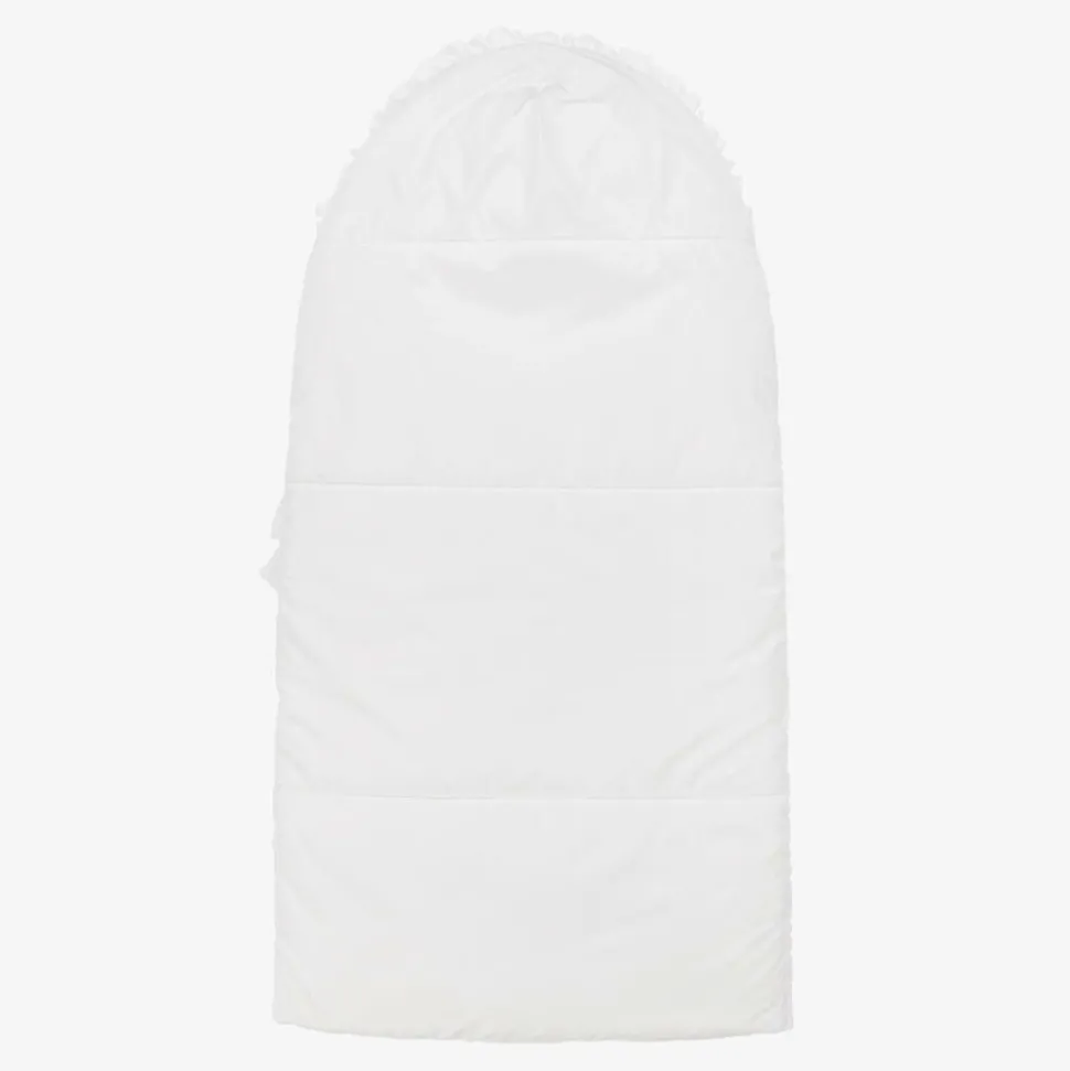 Baby Girls White Floral Bow Nest