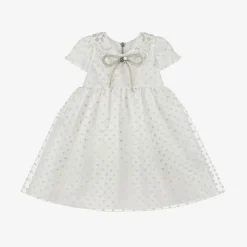 Baby Girls White Glittery Star Dress