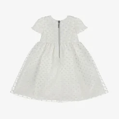 Baby Girls White Glittery Star Dress