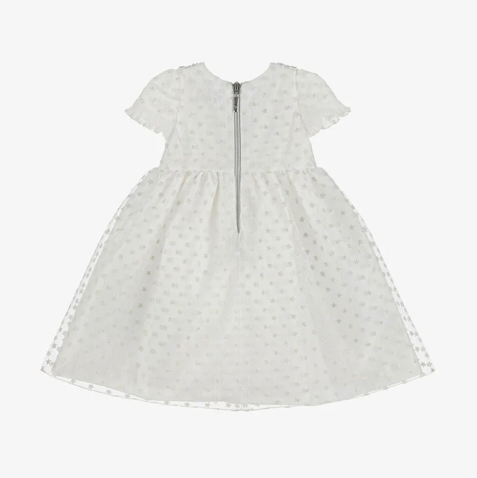 Baby Girls White Glittery Star Dress