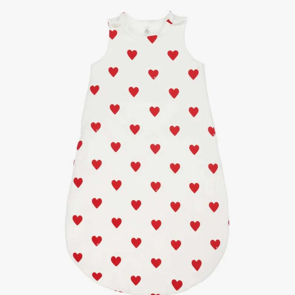 Baby Girls White Hearts Sleeping Bag
