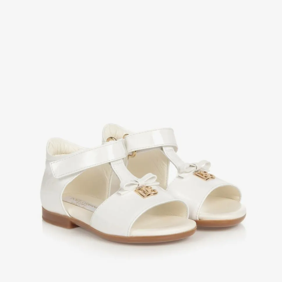Baby Girls White Patent Leather Sandals
