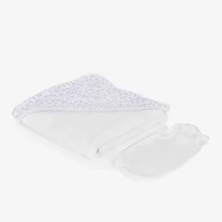 Baby Girls White Pima Royal Details Towel Set
