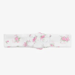 Baby Girls White Pink Rose Scrolls Headband