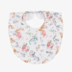 Baby Girls White Supima Cotton Daphne Bib