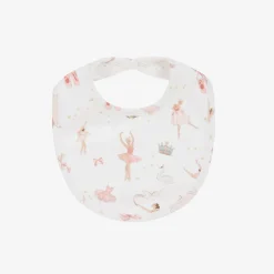 Baby Girls White Supima Cotton Opera Bib