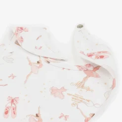 Baby Girls White Supima Cotton Opera Bib