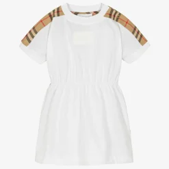 Baby Girls White Vintage Check Dress