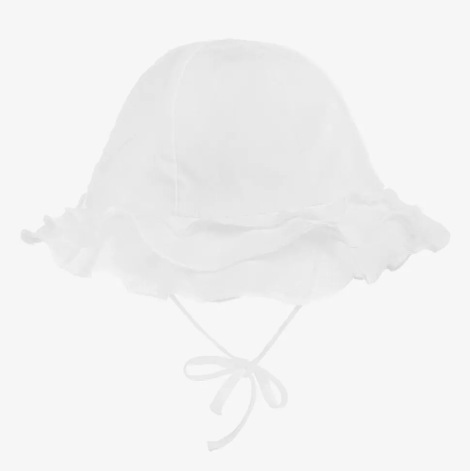 Baby White Polycotton Sun Hat