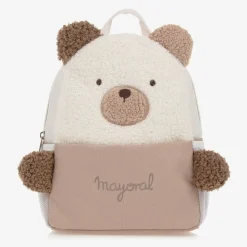 Beige Bouclé Teddy Bear Backpack (25cm)