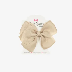 Beige Bow Hair Clip (10cm)