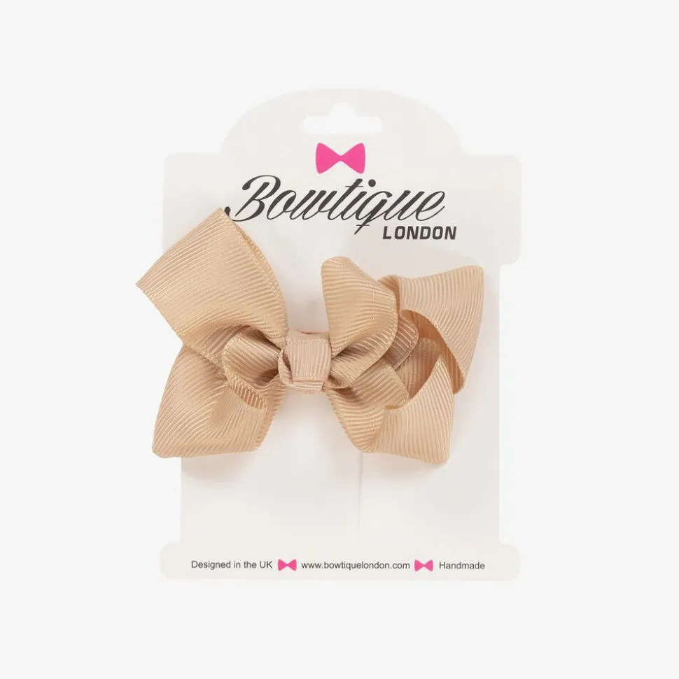 Beige Bow Hair Clip (7cm)