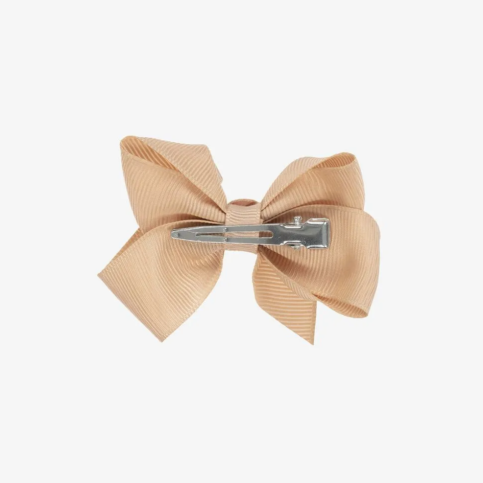 Beige Bow Hair Clip (7cm)