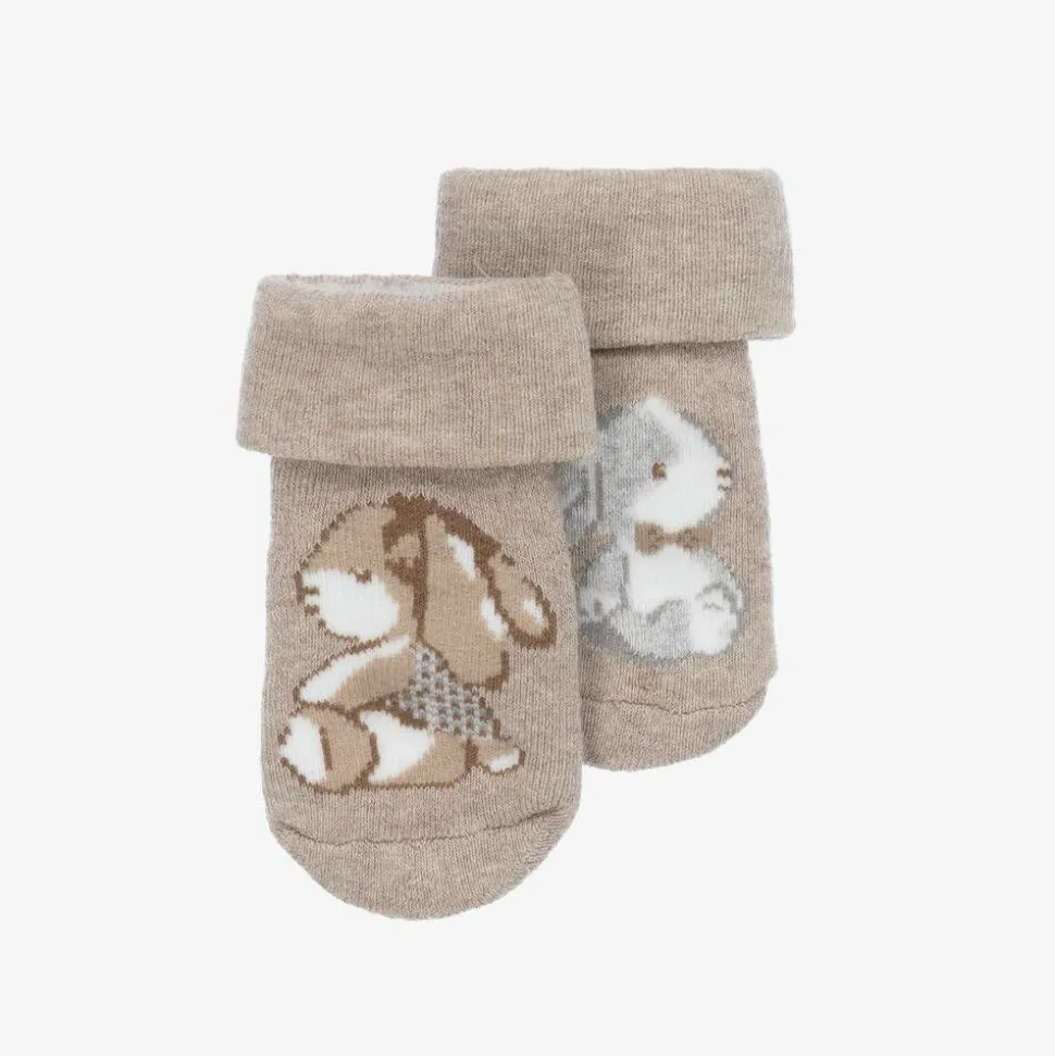 Beige Bunny Cotton Baby Socks