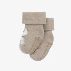 Beige Bunny Cotton Baby Socks