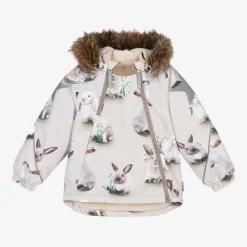 Beige Bunny Rabbit Padded Ski Jacket