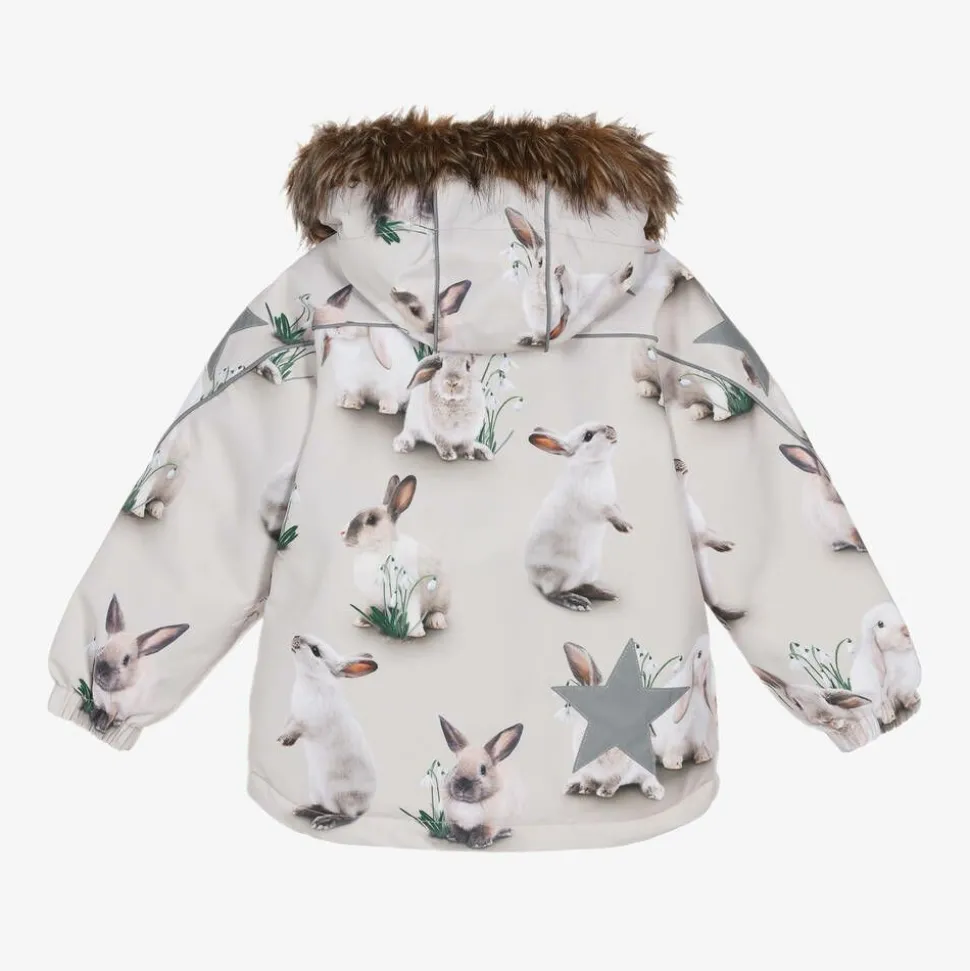 Beige Bunny Rabbit Padded Ski Jacket