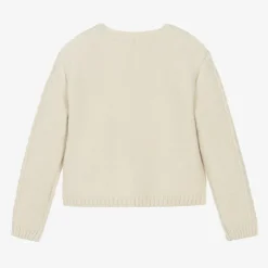 Beige Cable Knit Cardigan