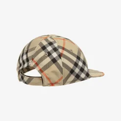 Beige Canvas Check Cap
