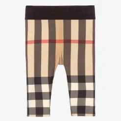 Beige Check Baby Leggings