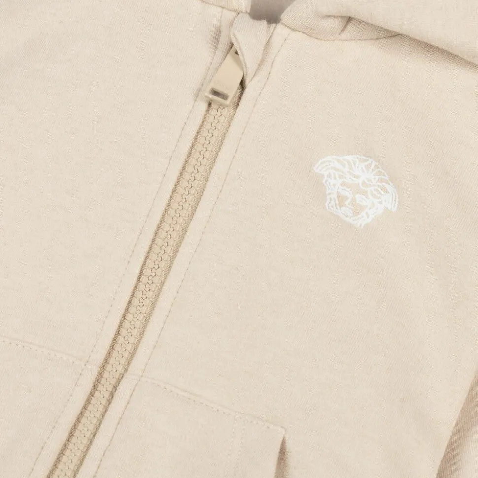 Beige Cotton & Cashmere Baby Tracksuit