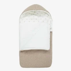 Beige Cotton & Cashmere Knitted Baby Nest (77cm)