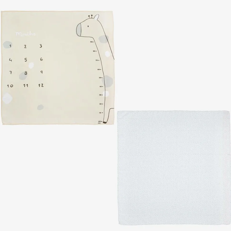 Beige Cotton Baby Milestone Swaddles (2 Pack)
