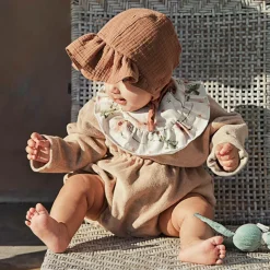 Beige Cotton Bonnet