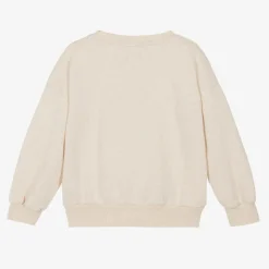 Beige Cotton Fox Print Sweatshirt